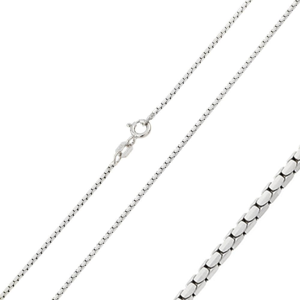 Silver 925 Rhodium Plated Diamond V Cut Box 024 Chain 0.96mm - CH200 RH