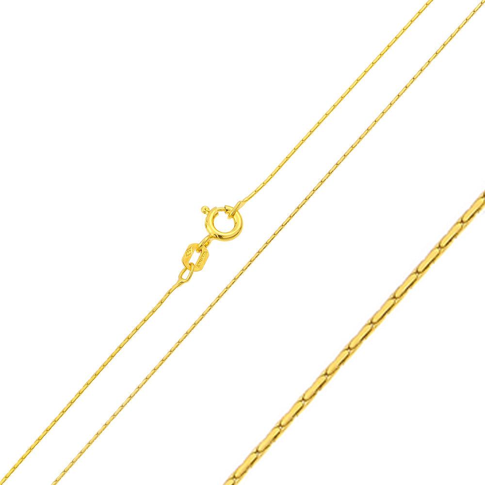 Silver Gold Plated Cardono Chain 0.6mm - CH363 GP