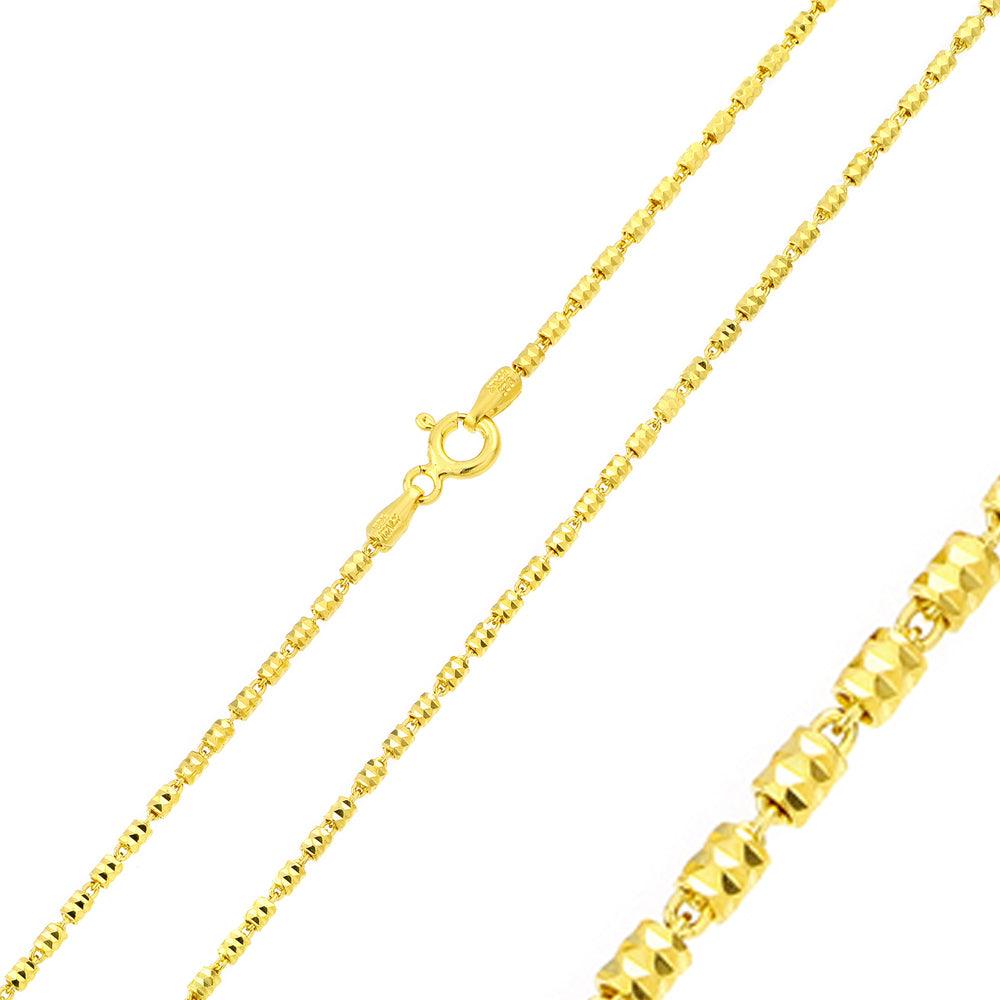 Silver 925 Gold Plated Tube Brite Chain 1.4mm - CH350 GP