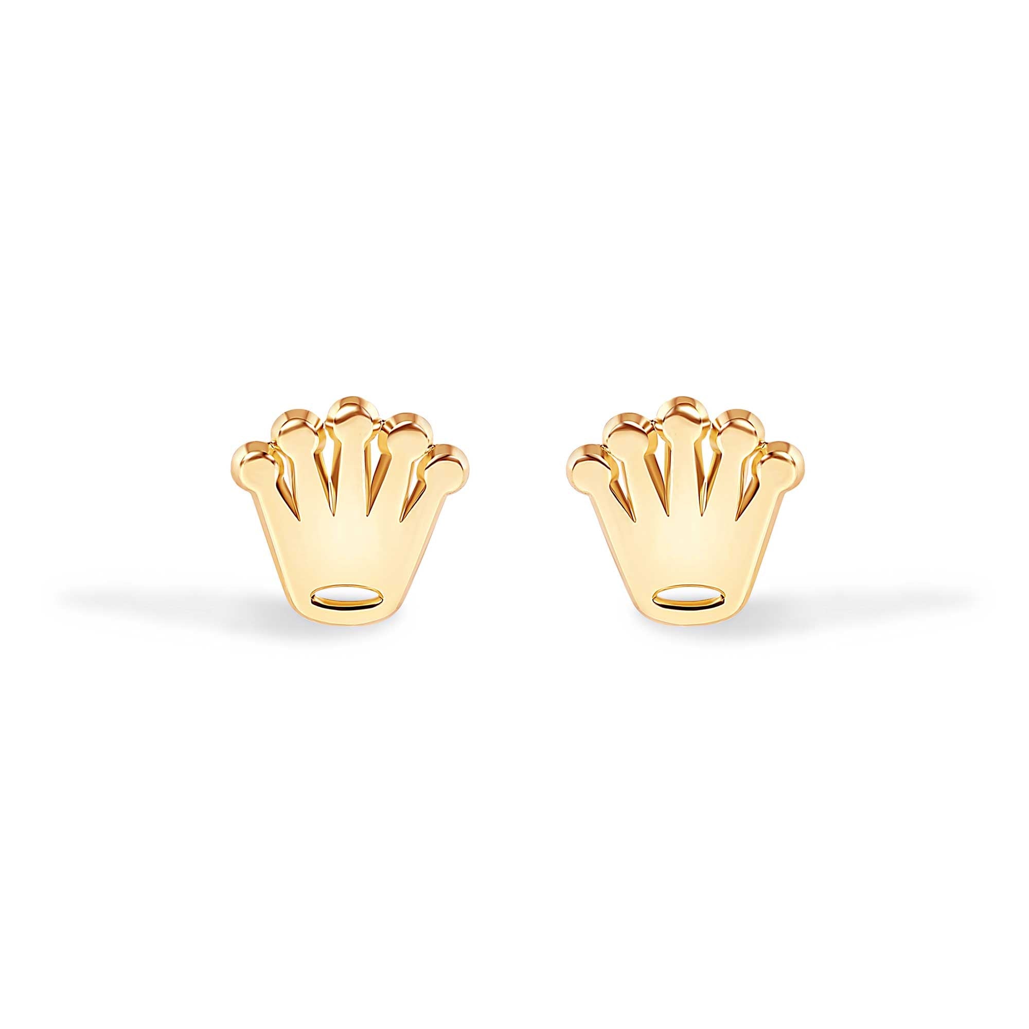 14E00439. - 14 Karat Crown Screw Back Earrings