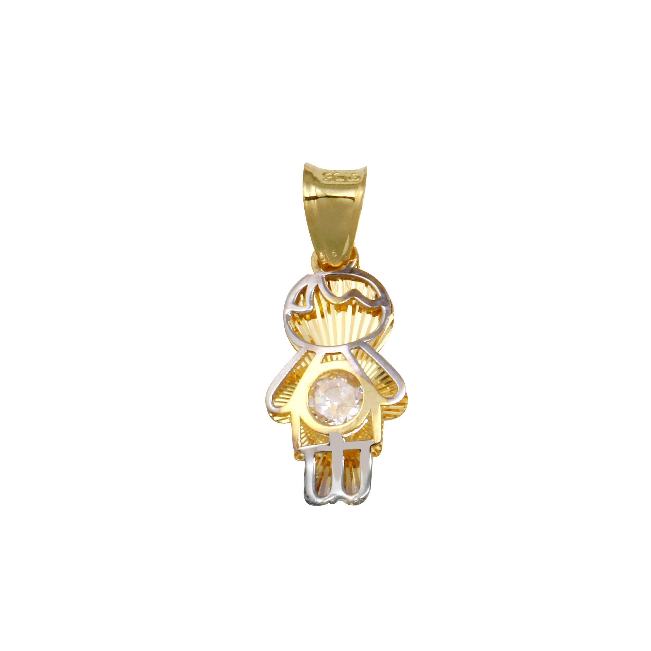 14P00030 - 14 Karat Yellow Gold CZ Boy Pendant