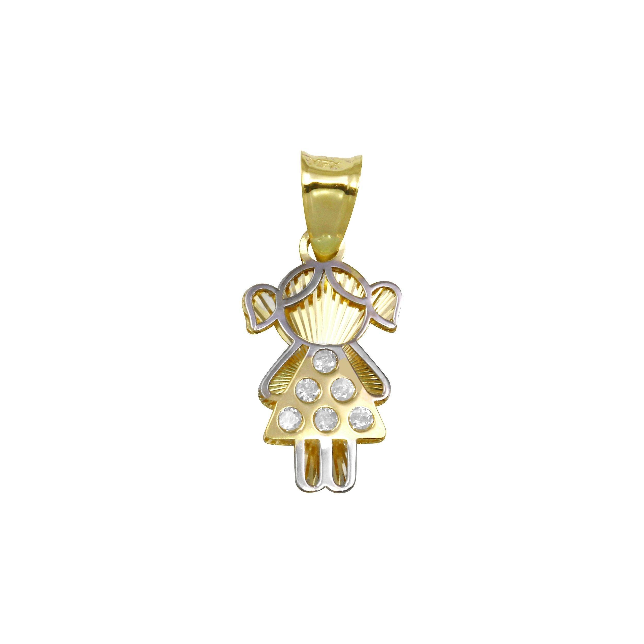 14P00037 - 14 Karat Yellow Gold CZ Girl Pendant