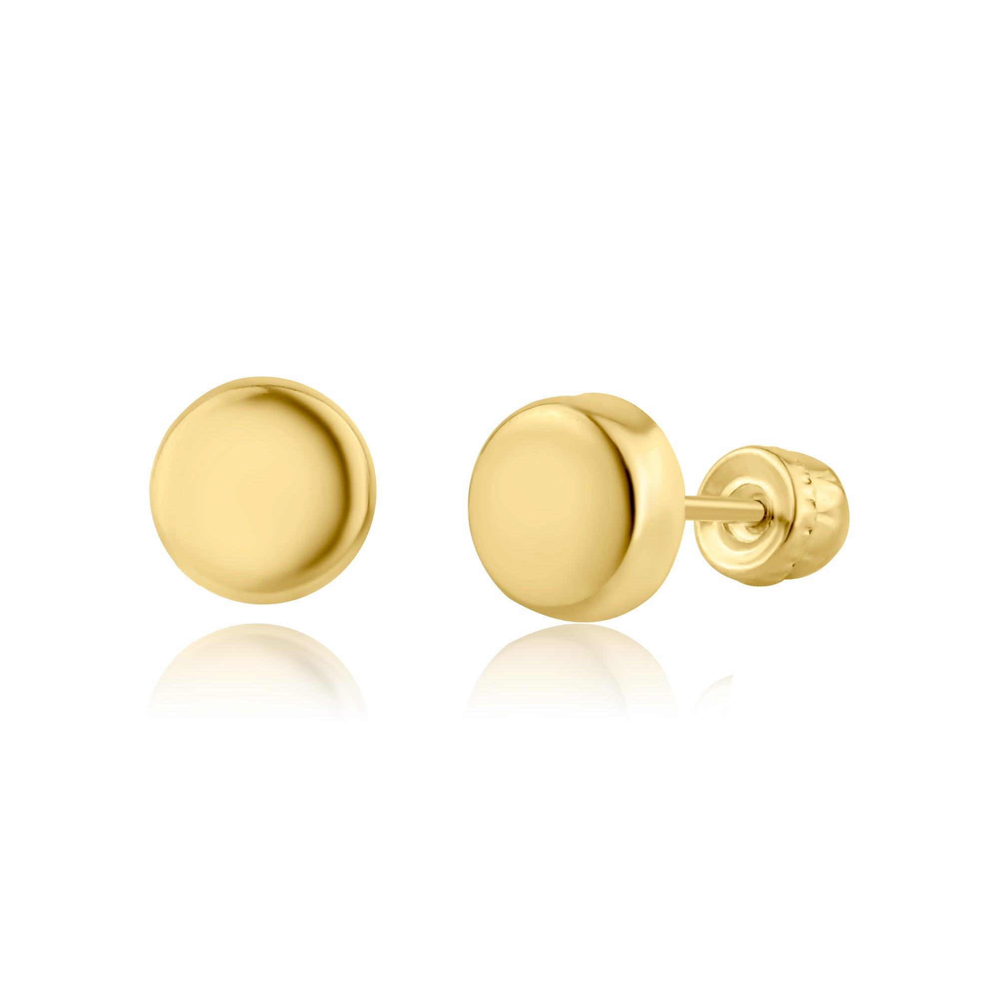 14E00161. - 14 Karat Yellow Gold Circular Screw Back Earring