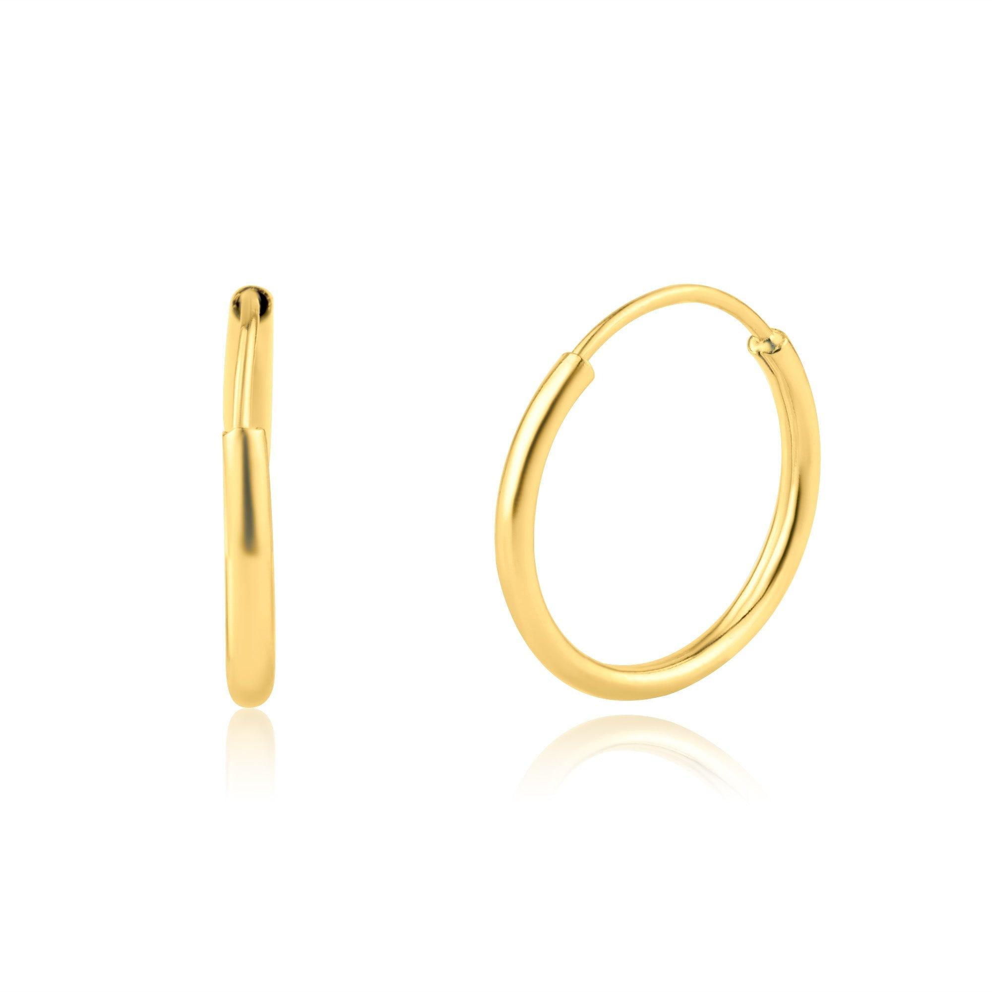 14E00222. - 14 Karat Yellow Gold Huggie Hoop Earring