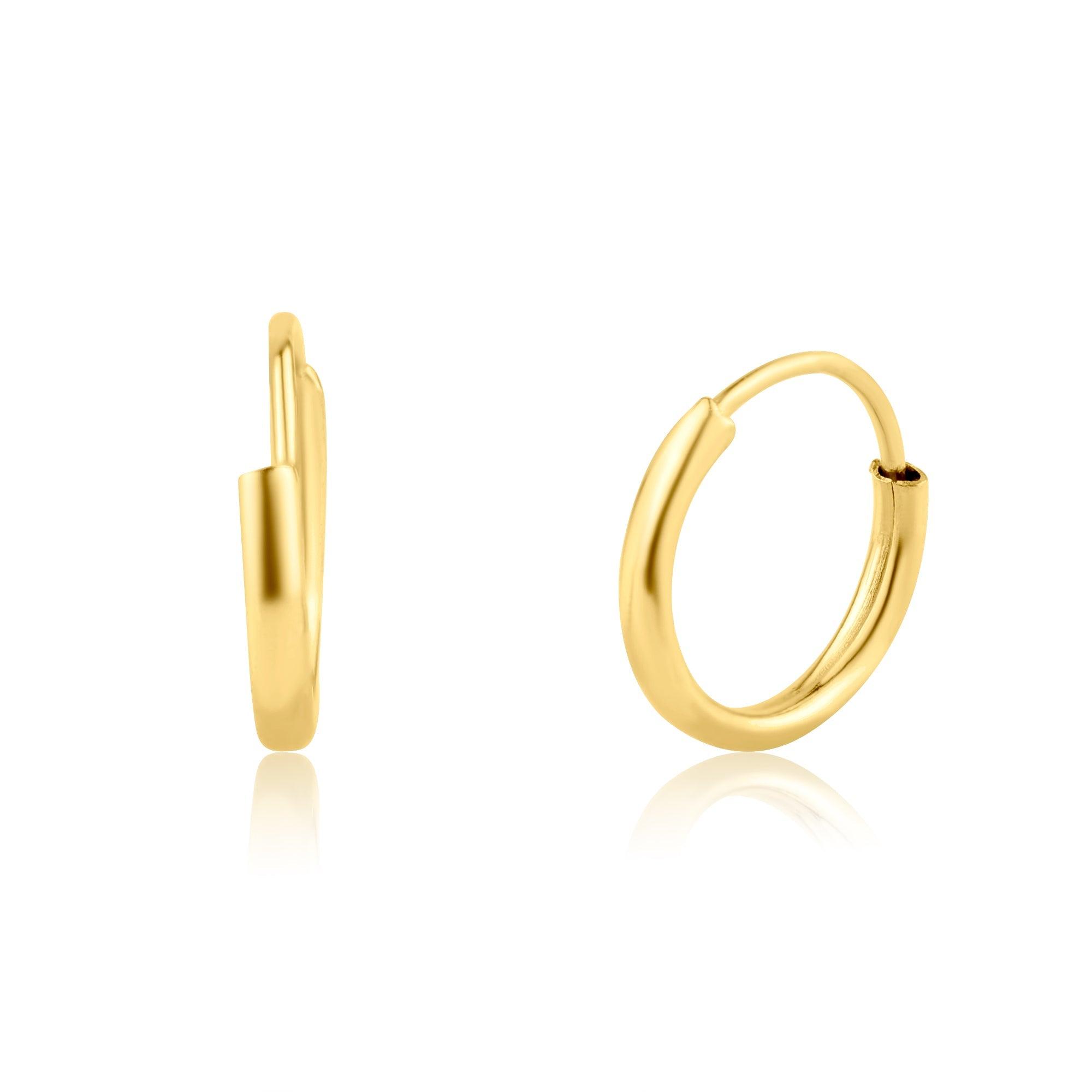 14E00232. - 14 Karat Yellow Gold Huggie Hoop Earring