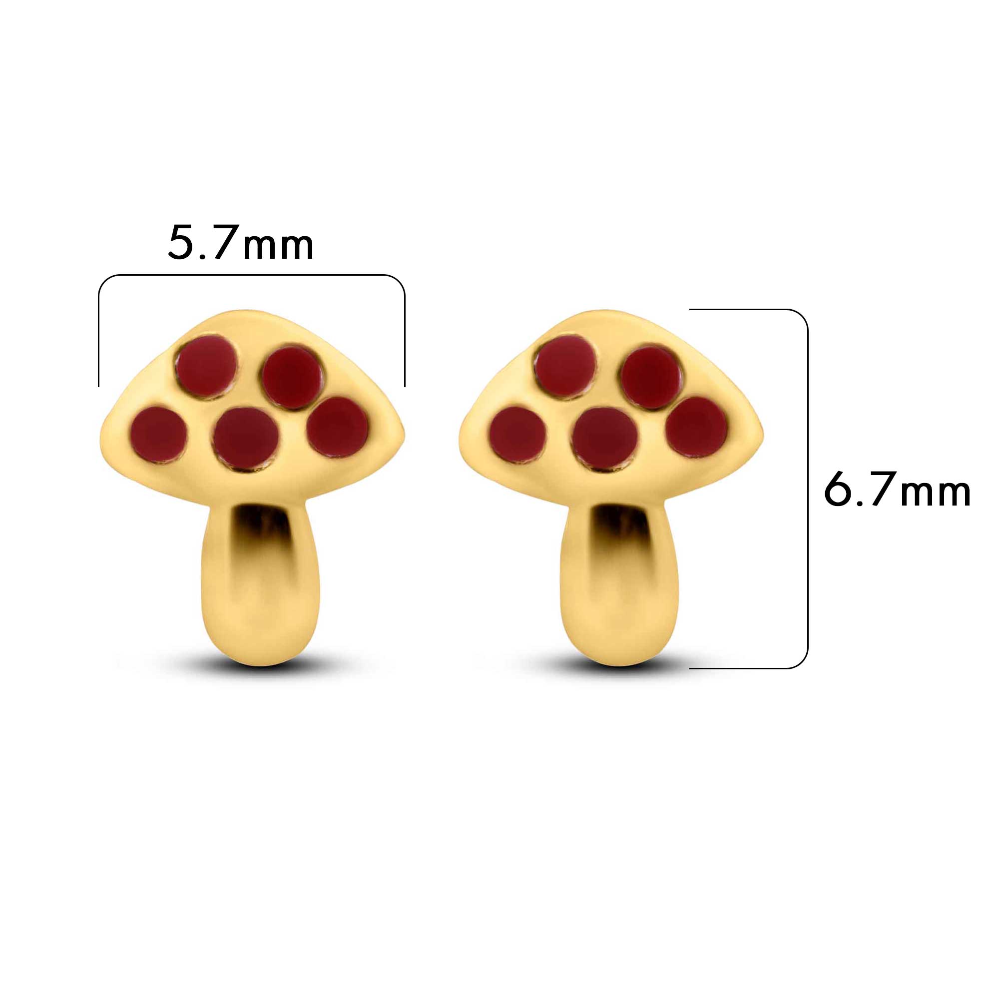 14E00422. - 14 Karat Yellow Gold Mushroom Screw Back Earrings