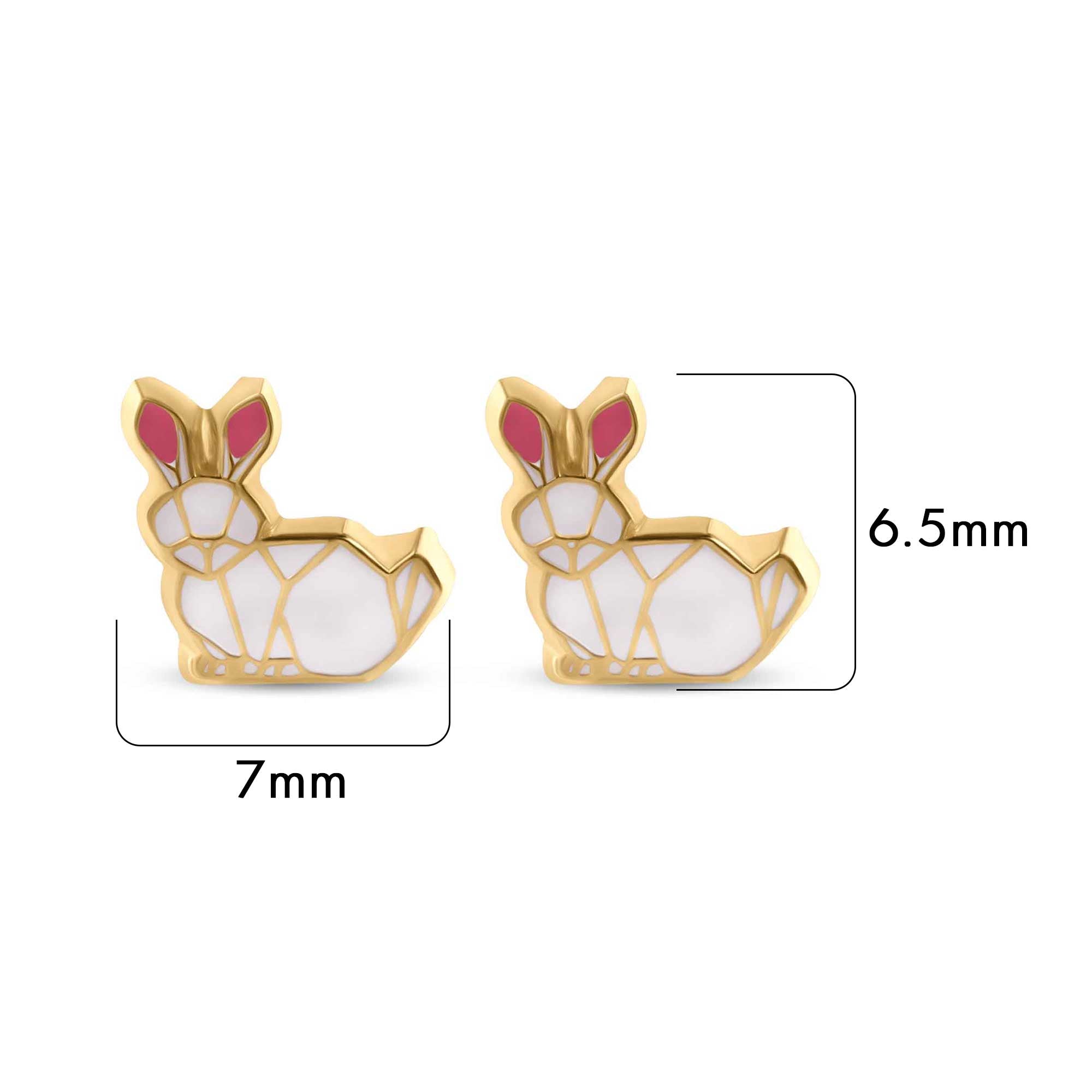 14E00430. - 14 Karat Yellow Rabbit Screw Back Earrings