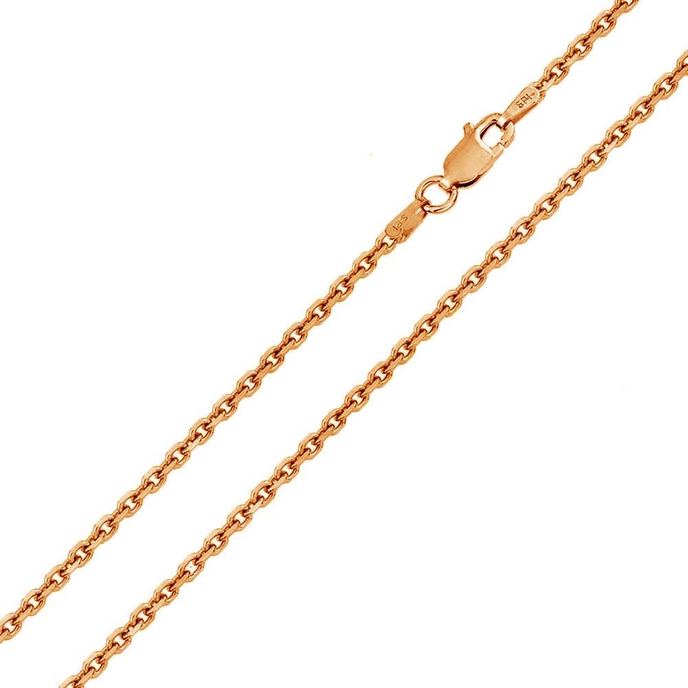 Rose Gold Plated 925 Sterling Silver Diamond Cut Cable Rolo 035 Chains 1mm - CH154 RGP