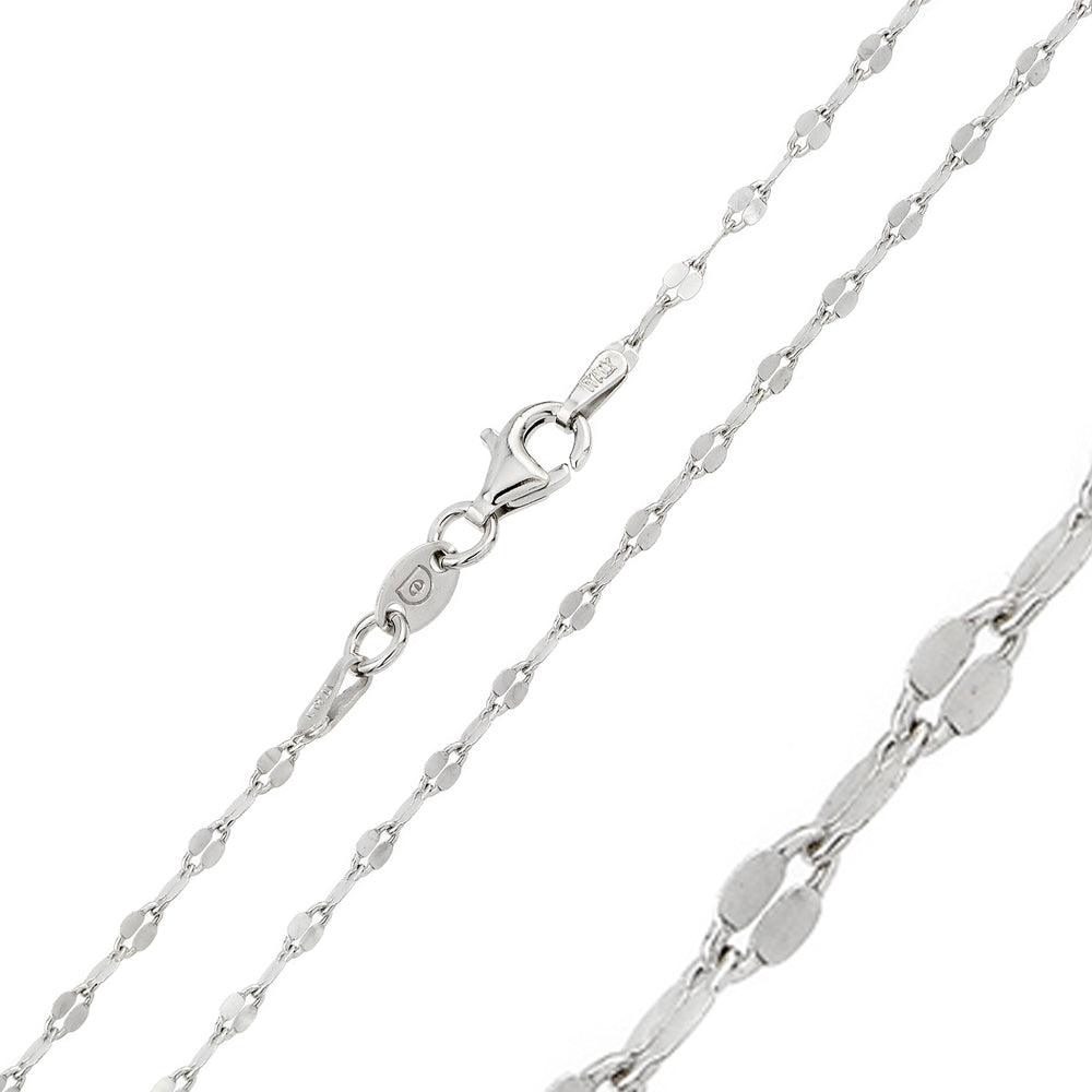 Silver 925 Rhodium Plated Open Confetti DC Link 030 Chain - CH125 RH