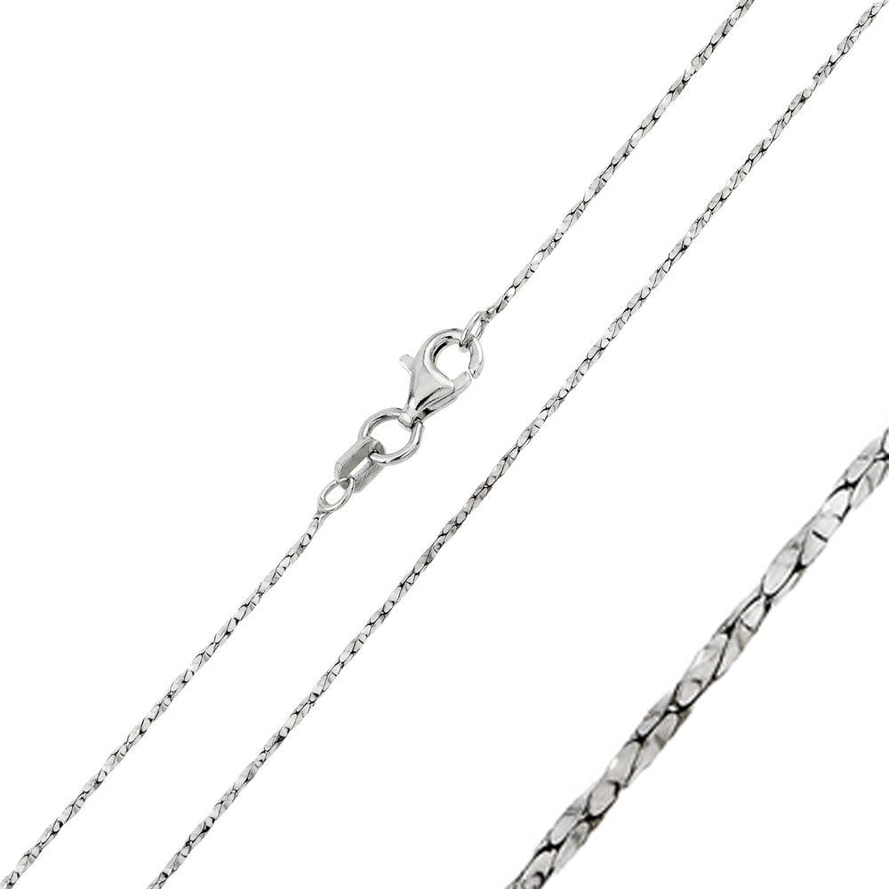 Rhodium Plated Twisted DC Cardono 015 Chains 0.9mm (Pk of 6) - CH137 RH