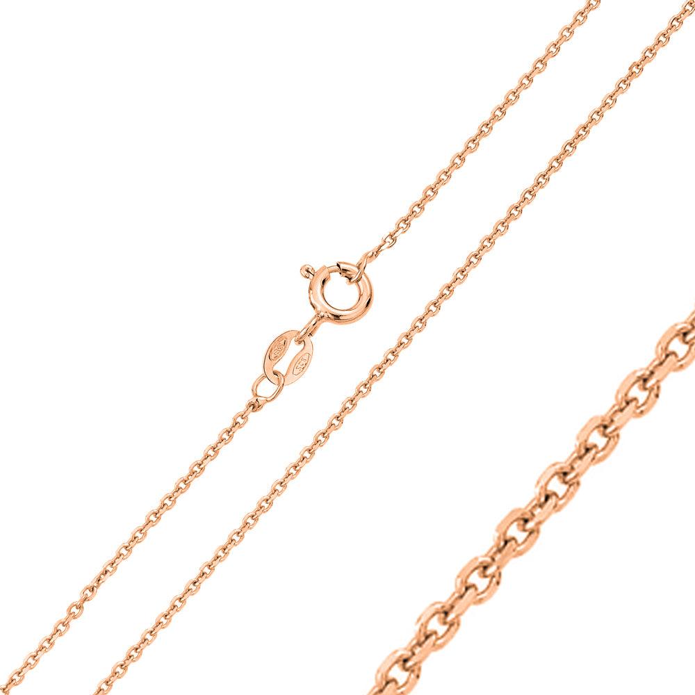 Silver 925 Rose Gold Plated Anchor DC 030 Chain 1.1mm - CH178 RGP