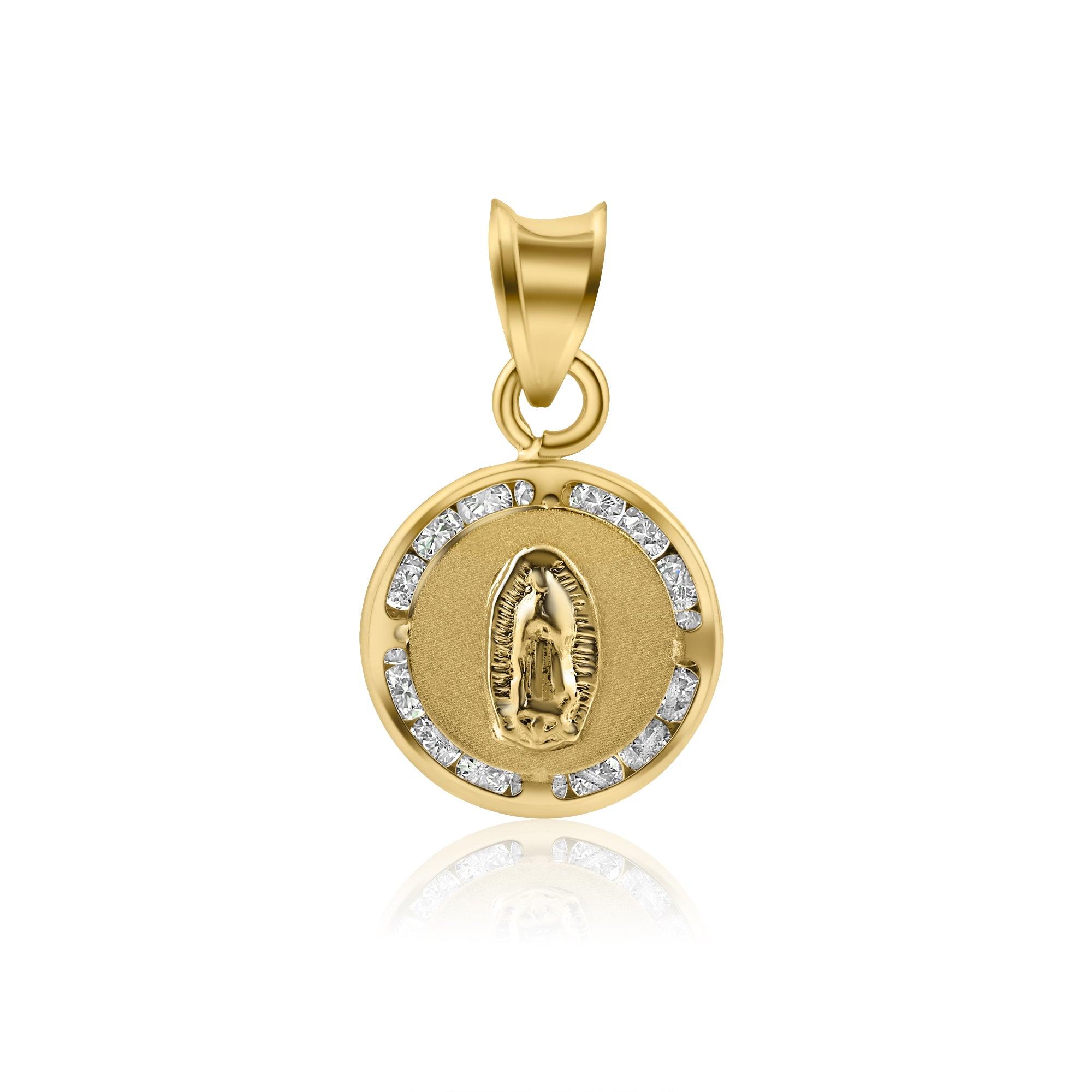 14P00010. - 14 Karat Yellow Gold Guadalupe CZ Pendant