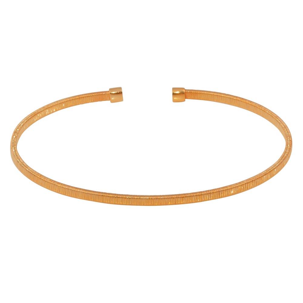 Rose Gold Plated 925 Sterling Silver Flat Bangle - ARB00007RGP