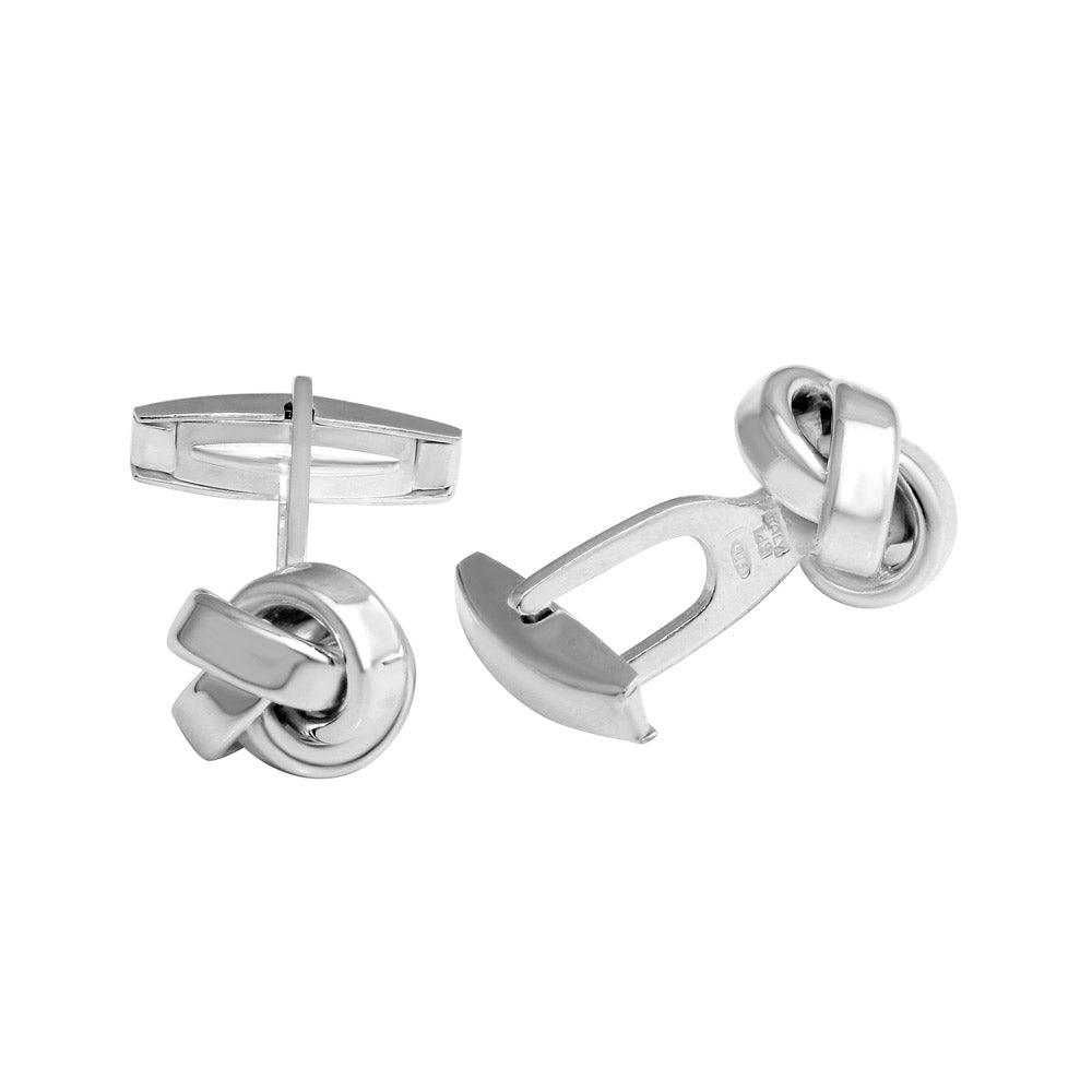 High Polished 925 Sterling Silver Plain Knot Cufflink - ARC00012