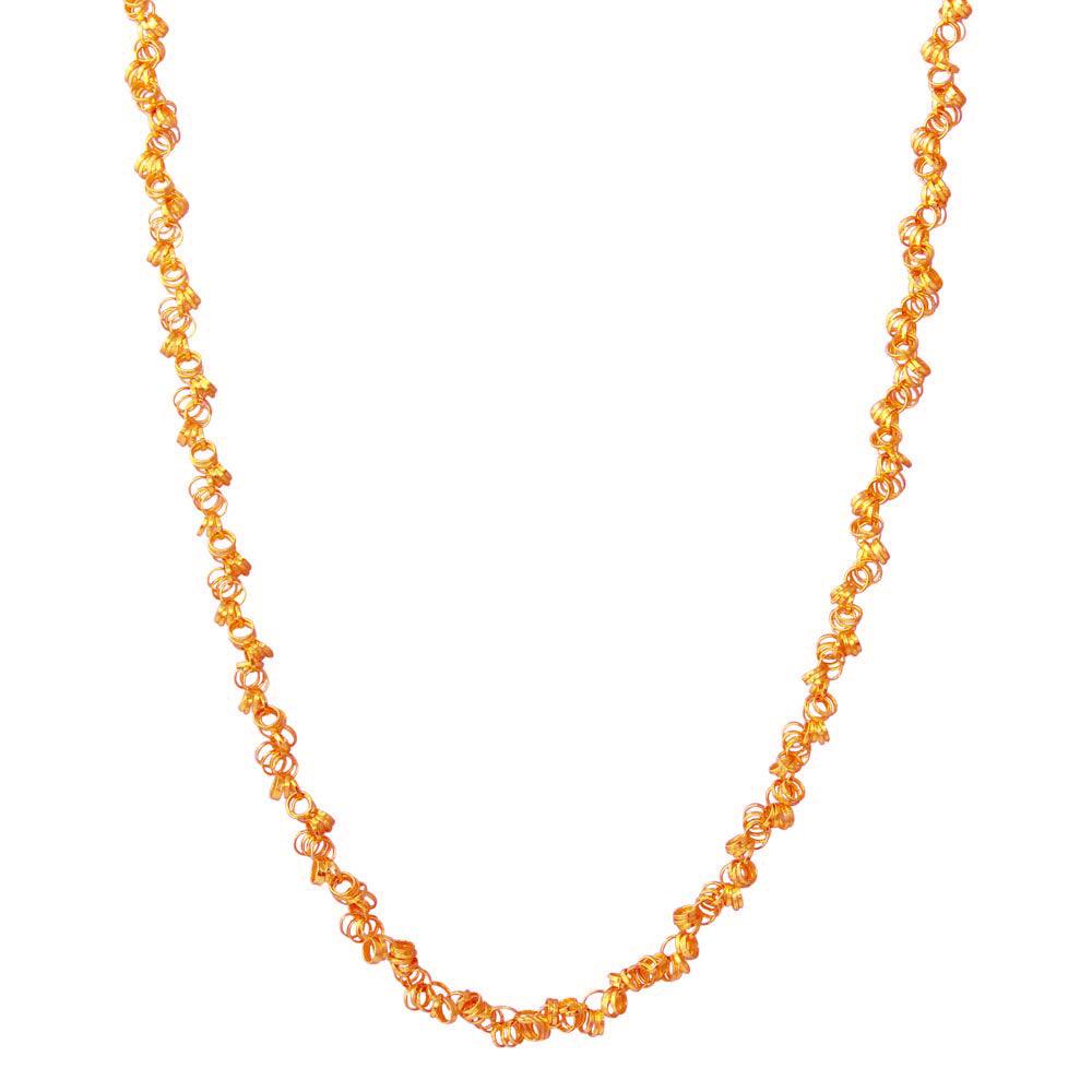 Rose Gold Plated 925 Sterling Silver Rolo Chain with Attached Rolo Spirals - ARN00035RGP