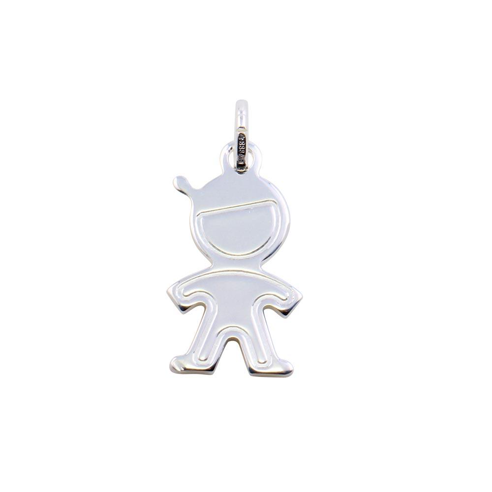 Rhodium Plated 925 Sterling Silver Boy Pendant - ARP00044