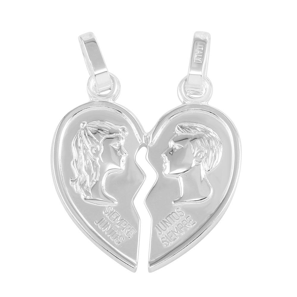 High Polished 925 Sterling Silver Broken Heart Pendant - CARP00040