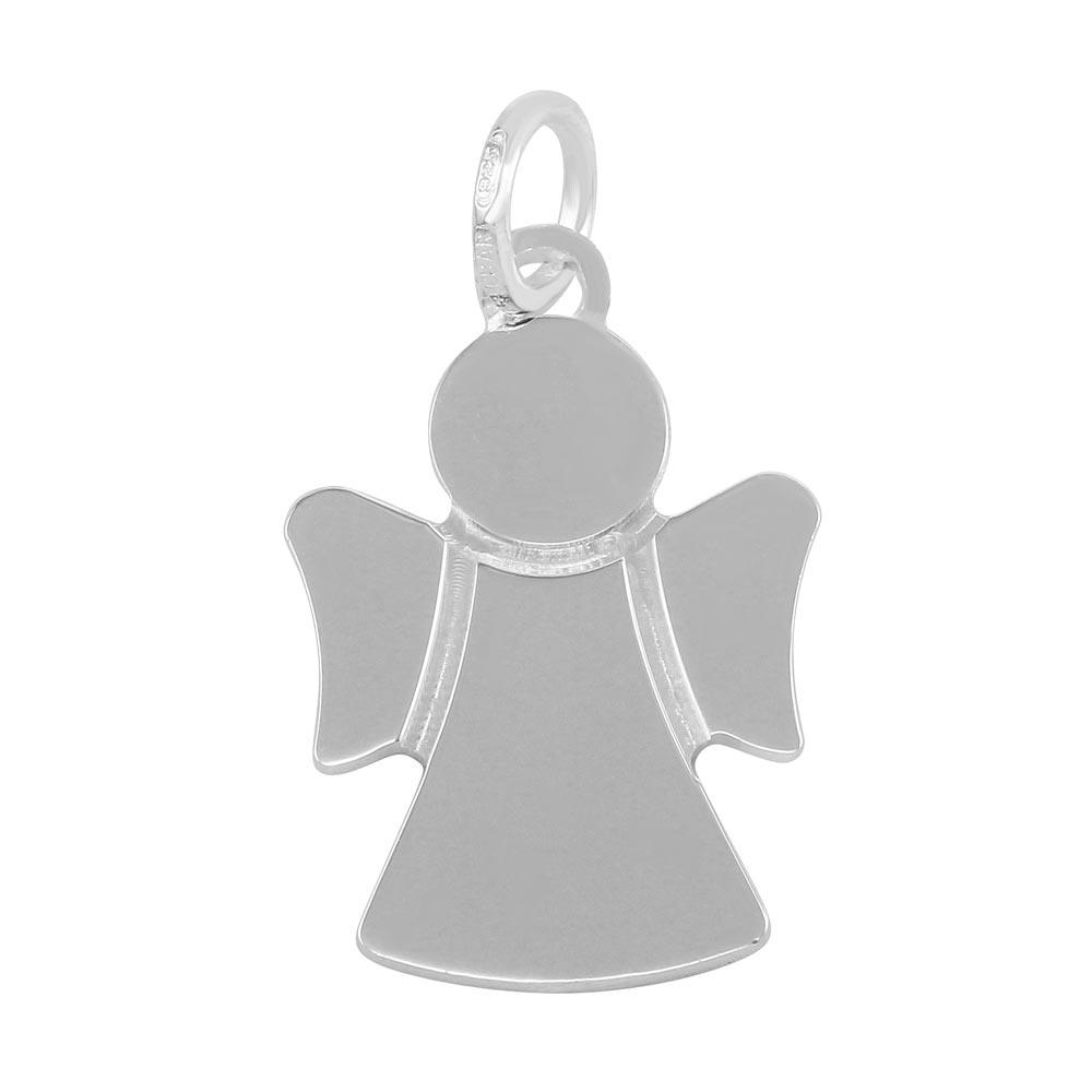 Rhodium Plated 925 Sterling Silver Engravable Angel Pendant - ARP00046