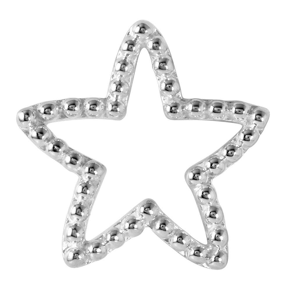 Silver 925 Star Shaped Pendant with Beaded Texture - STP01123