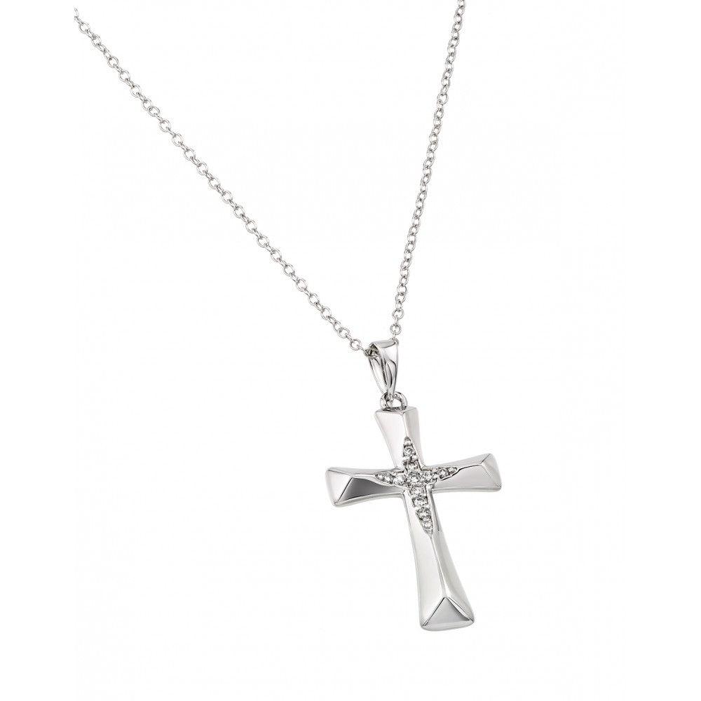 Silver 925 Rhodium Plated Cross Pendant - BGP00992