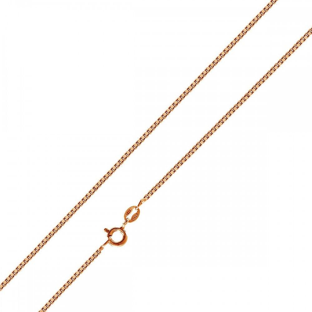 Silver 925 Rose Gold Plated Box 012 Chain 0.7mm - CH156 RGP