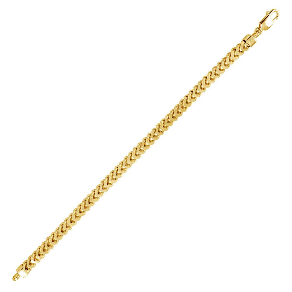 Gold Plated 925 Sterling Silver Franco Bracelet 5.75mm - CH441 GP BR