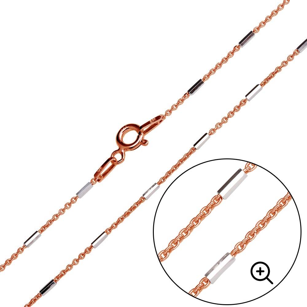 Rose Gold Plated 925 Sterling Silver 6 Sided Diamond Cut Tube Chains 1.1mm - CH181 RGP