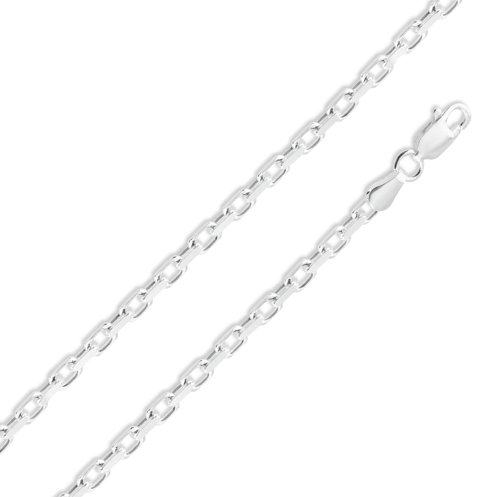 925 Sterling Silver Diamond Cut Forzatina Link 160 Chain 4.7mm - CH19-160