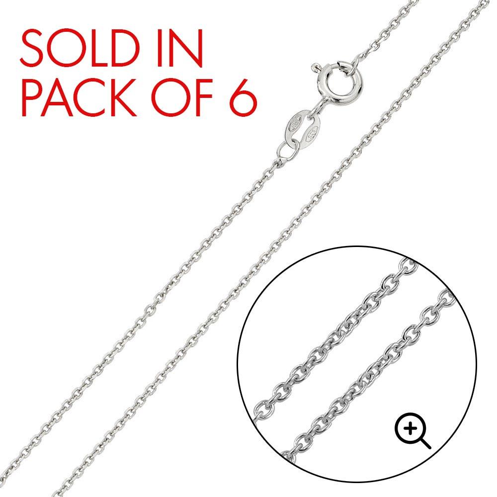 Rhodium Plated 925 Sterling Silver Anchor 035 Chain 1.35mm - CH238 RH