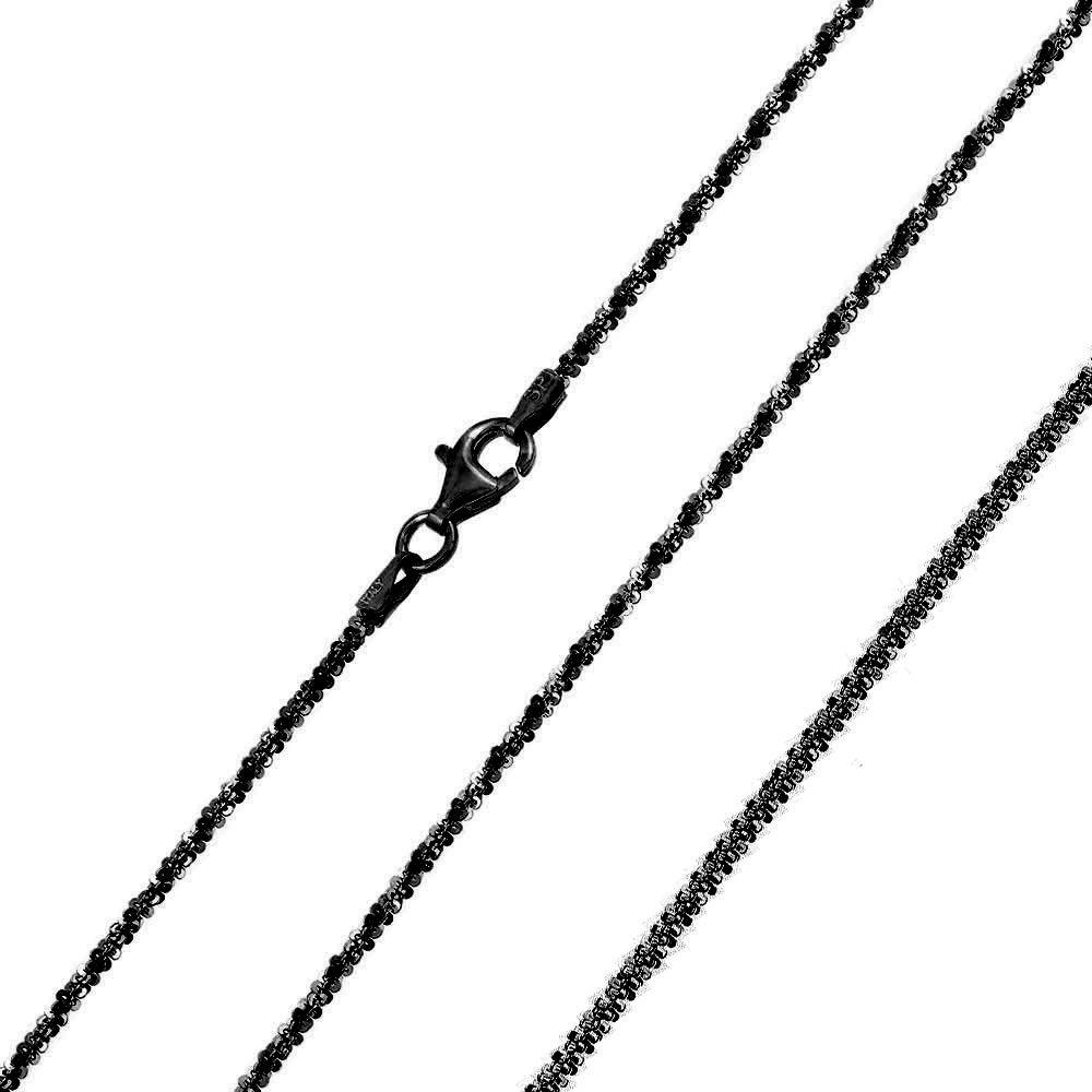 Black Rhodium Plated 925 Sterling Silver Roc 025 Chain 1.4mm - CH251A BLK