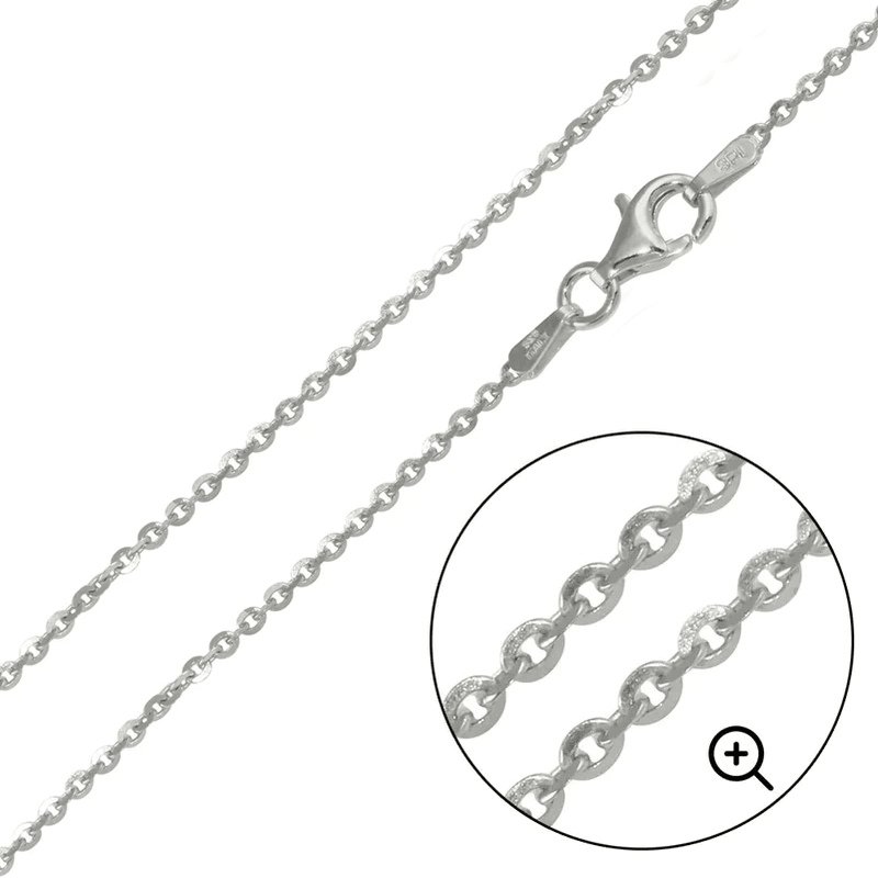 Rhodium Plated 925 Sterling Silver Brillantina DC 040 Chain 1.75mm - CH277 RH
