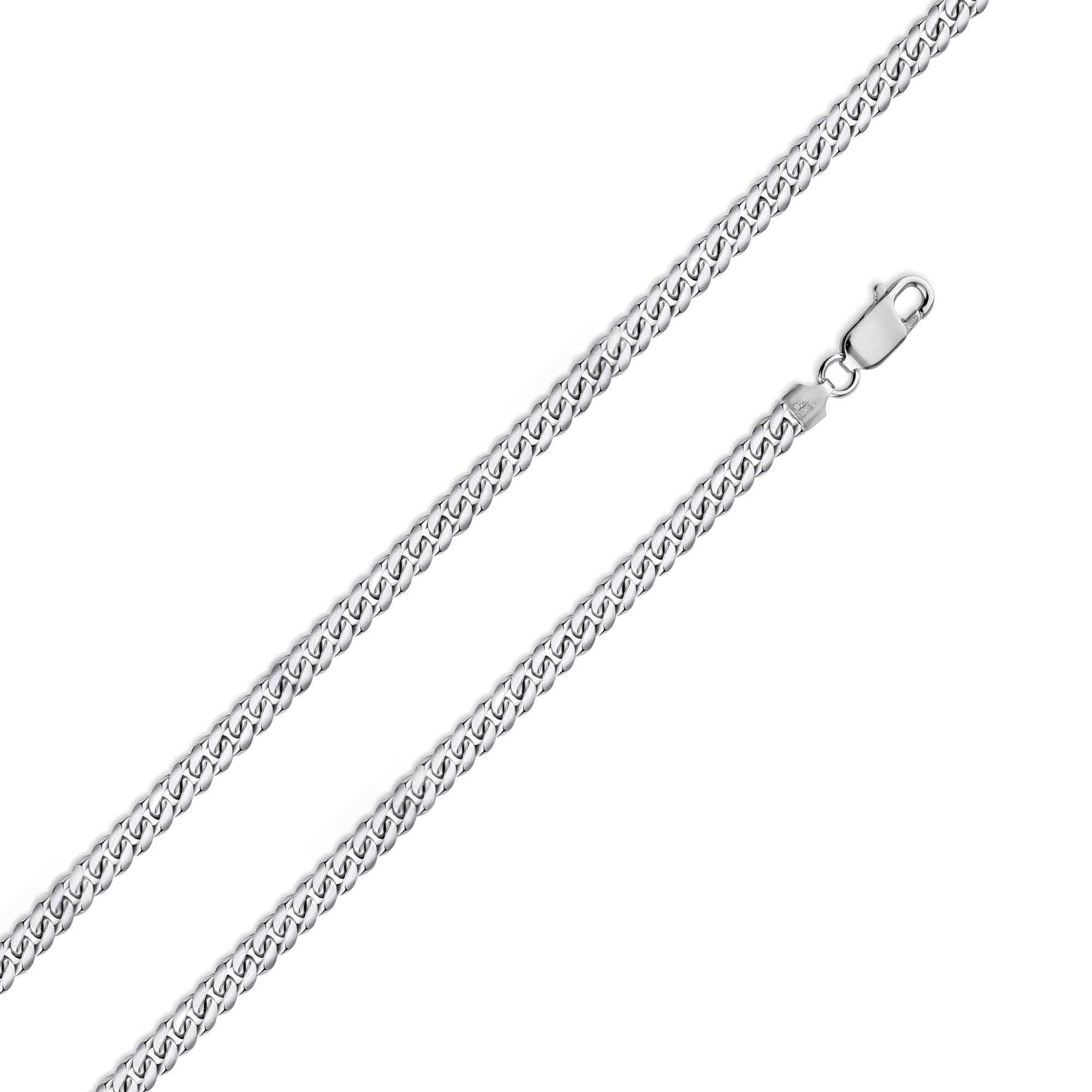 Rhodium Plated 925 Sterling Silver Miami Cuban 060 Chain Link 1.9mm - CH311 RH