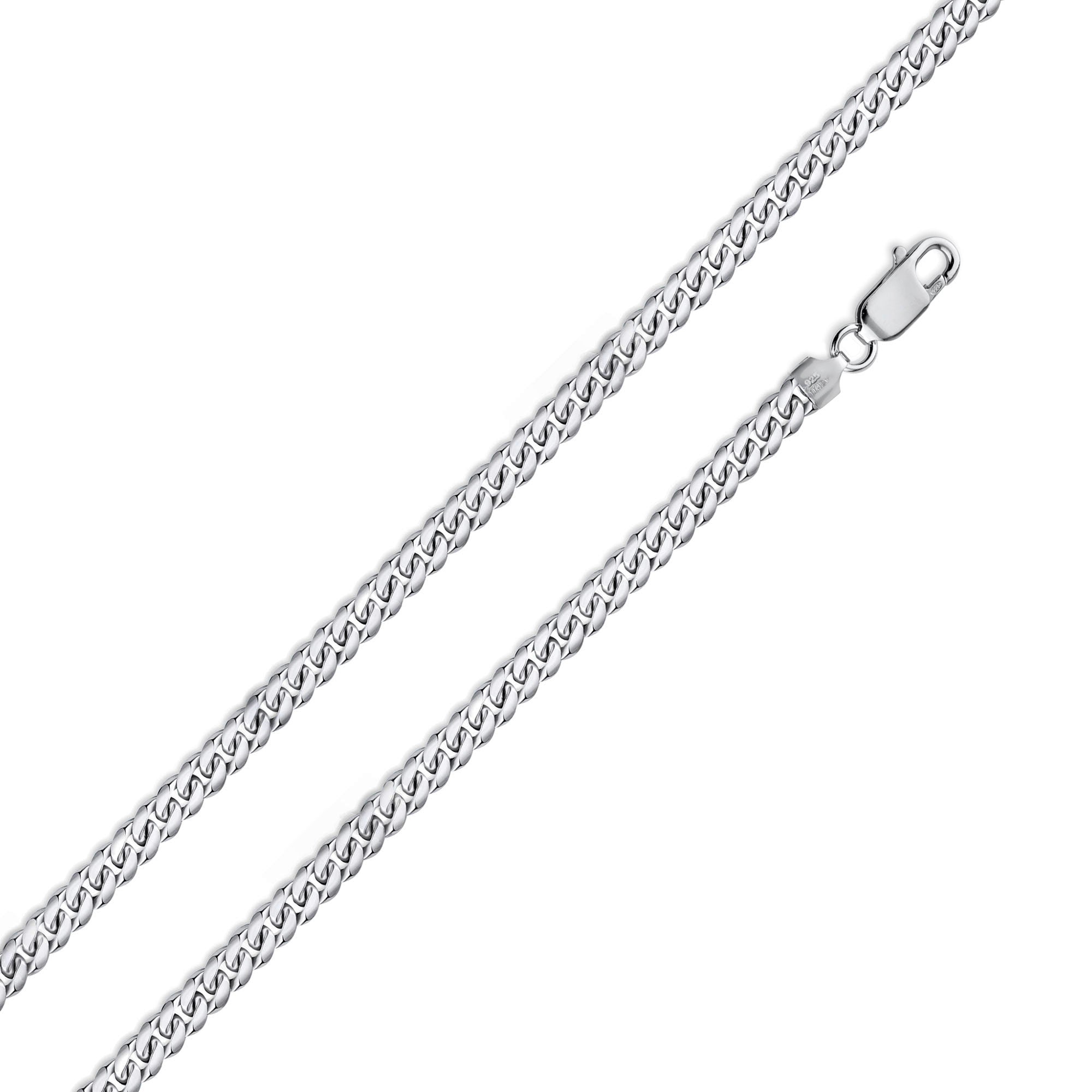 Rhodium Plated 925 Sterling Silver Miami Cuban 080 Chain Link 2.6mm - CH312 RH