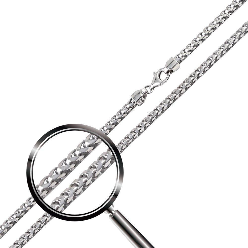 Rhodium Plated 925 Sterling Silver Franco 230 Chain 2.3mm - CH320 RH