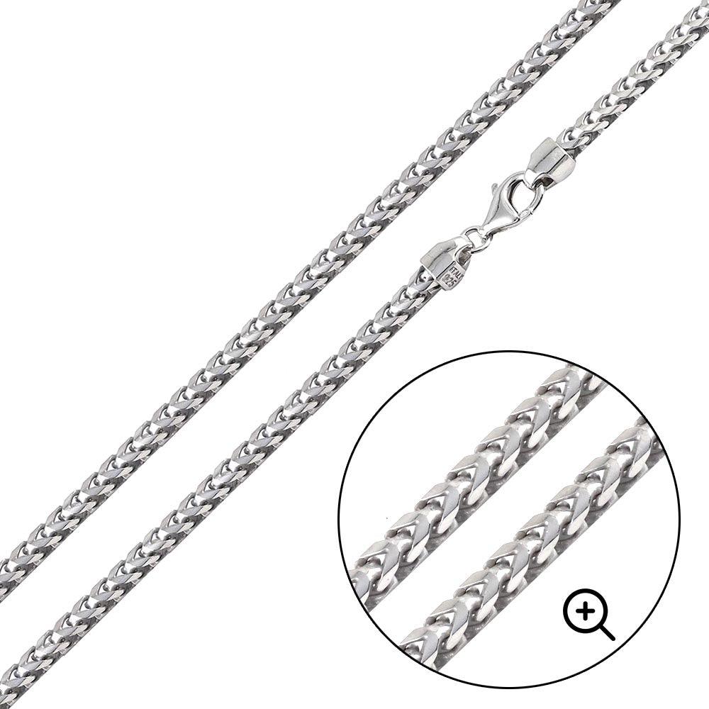 925 Sterling Silver Basic Oval DC Franco Chain or Bracelet 3.1mm - CH823 SL