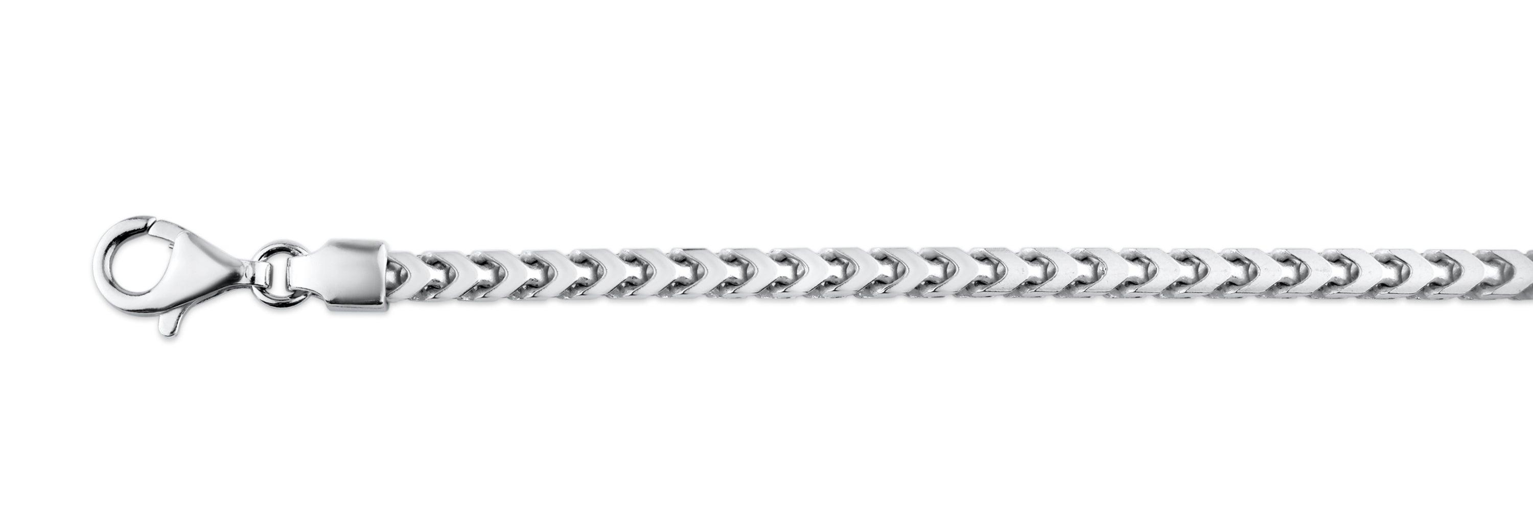 Rhodium Plated 925 Sterling Silver Franco 420 Chain 4.2mm - CH323 RH