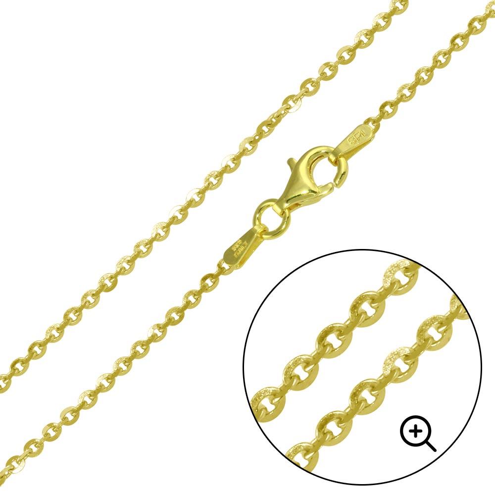 Gold Plated 925 Sterling Silver Edge Rolo DC 040 Chain or Bracelet 1.4mm  - CH335 GP