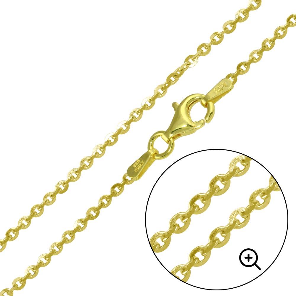 Silver Gold Plated Edge Rolo DC 050 Chain 1.8mm - CH336 GP