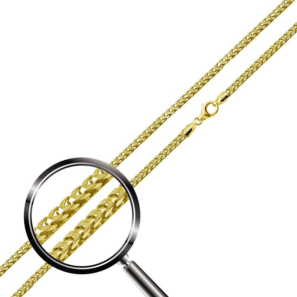 Gold Plated 925 Sterling Silver Franco Chain 1.3mm - CH337 GP