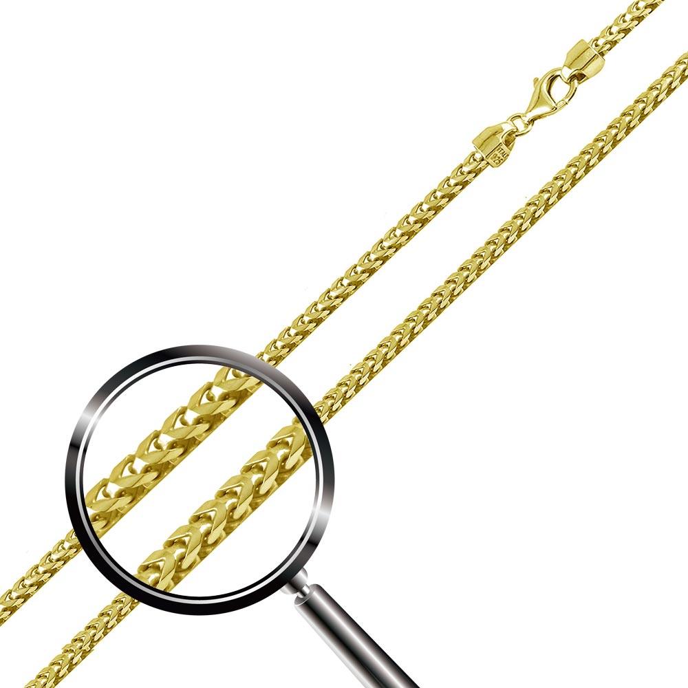 Gold Plated 925 Sterling Silver Franco Chain or Bracelet 2.2mm - CH337C GP