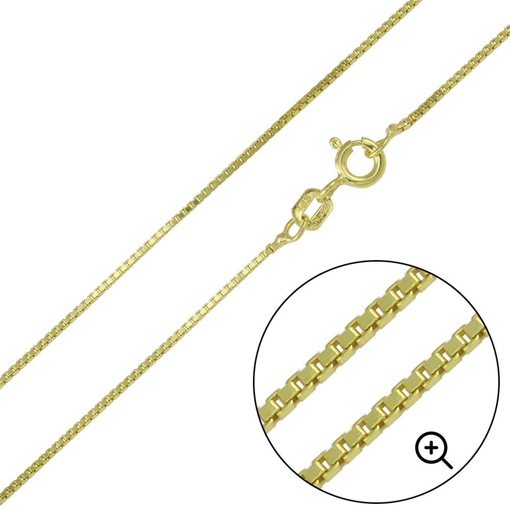 Gold Plated 925 Sterling Silver Box Chains 0.8mm (Pk of 6) - CH345 GP