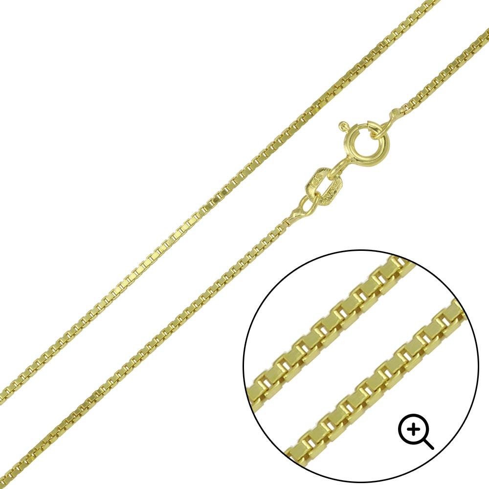 Gold Plated 925 Sterling Silver Box Chains 0.9mm (Pk of 6) - CH346 GP