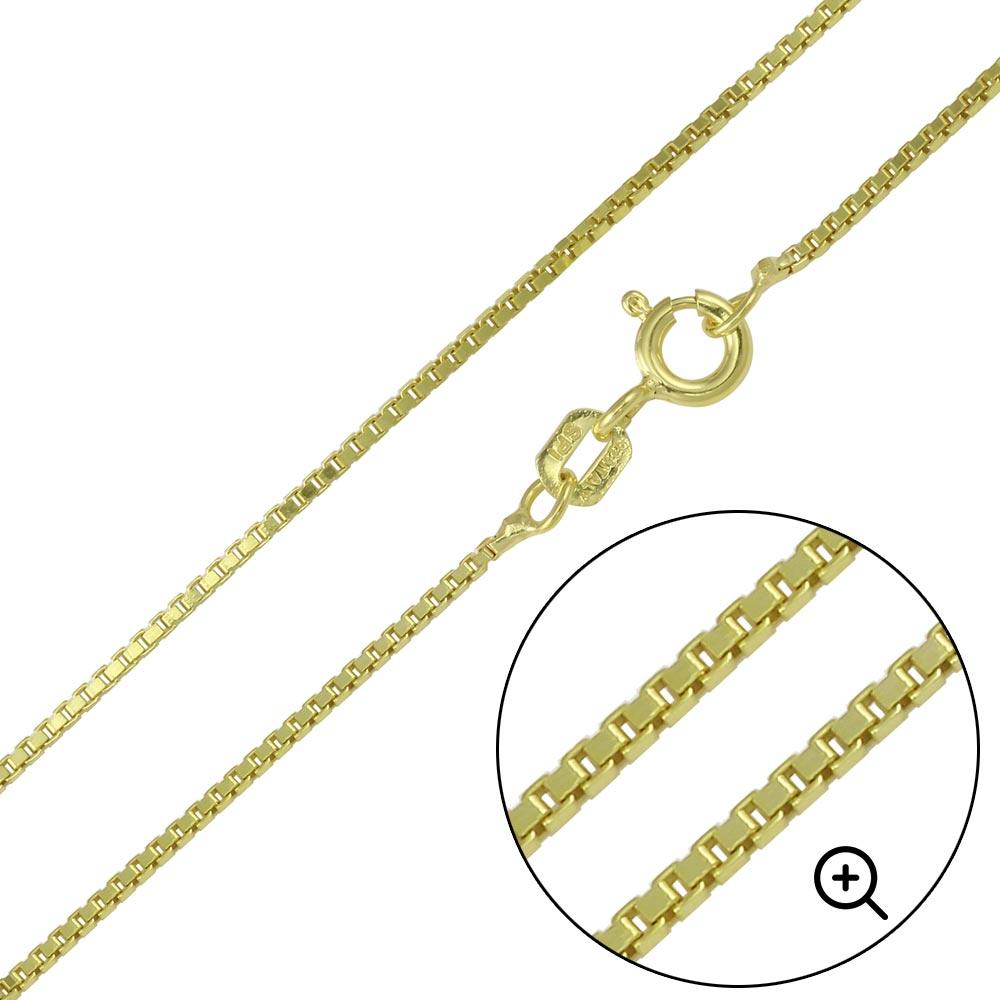 Gold Plated 925 Sterling Silver Box Chains 1.0mm - CH347 GP