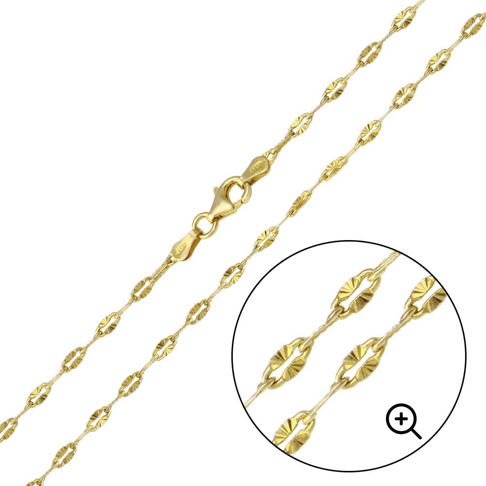 Silver 925 Gold Plated Star DC Confetti Chain 2.7mm - CH353 GP