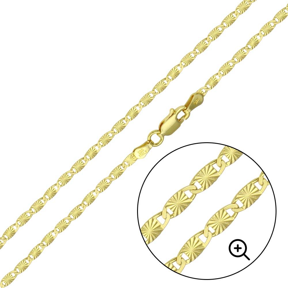 Silver 925 Gold Plated Star 1 Sided DC Confetti Chain 2.5mm - CH359 GP