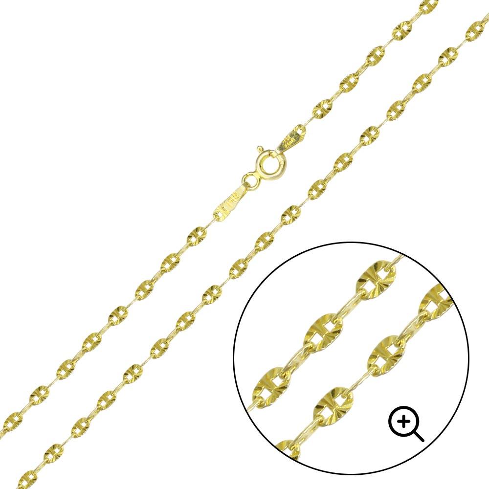 Silver 925 Gold Plated DC Confetti Link Chain 2.2mm - CH360 GP