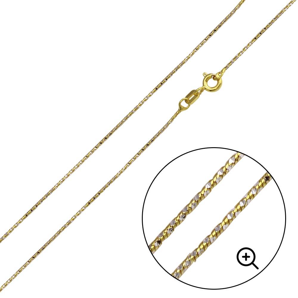 Silver 925 Gold Plated Round Snake DC Chain 0.8mm - CH361 GP