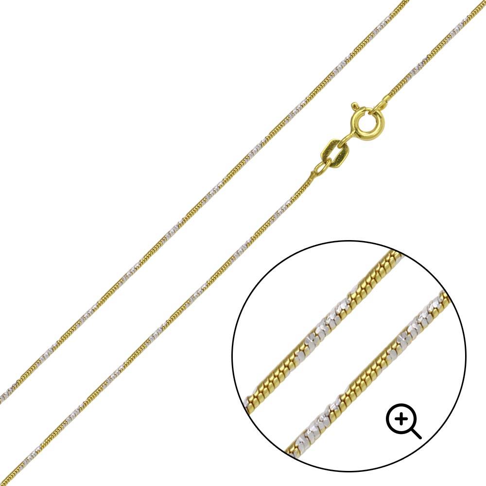 Gold Plated 925 Sterling Silver Snake Round 4DC Chain 1.2mm - CH365 GP