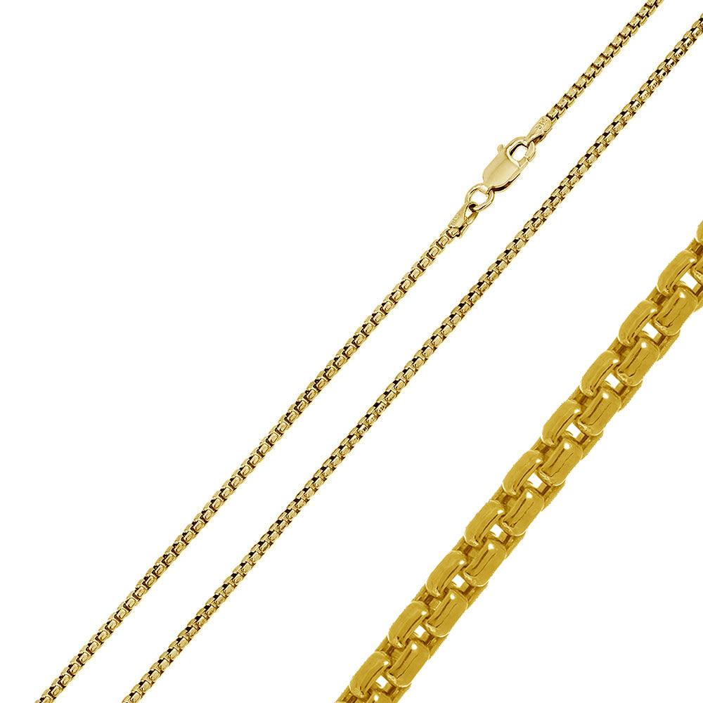 Silver 925 Gold Plated Round Box 035 Chain 1.7mm - CH370 GP