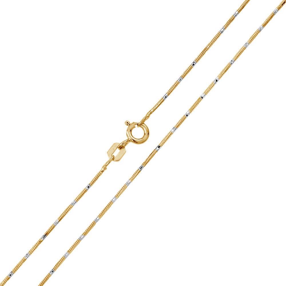 Gold Plated 925 Sterling Silver 8 Sided Snake DC 025 Chain 0.8mm - CH381 GP